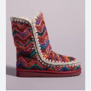 Mou Eskimo 24 Wool Boot - burgundy